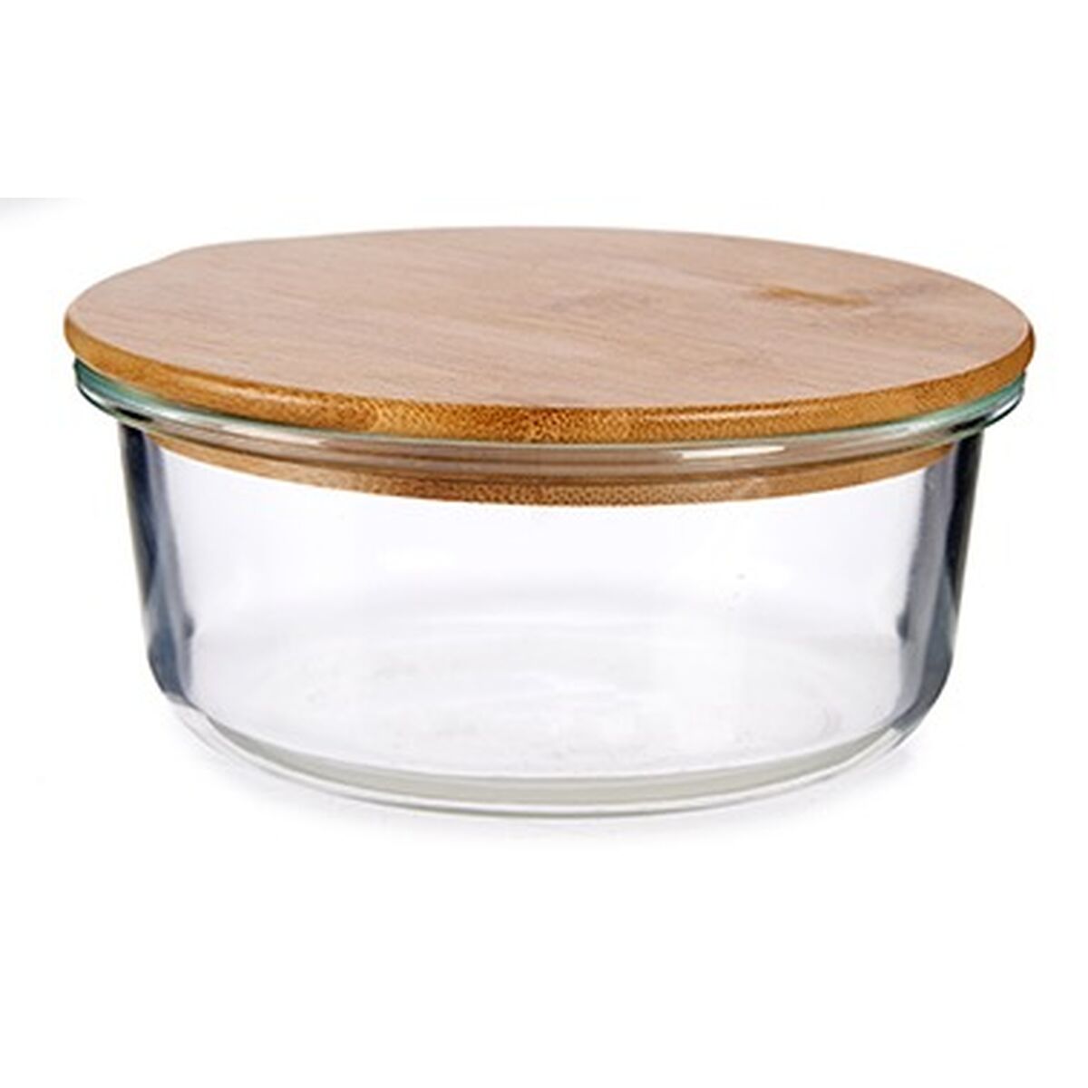 Rund matlåda med lock Vivalto Transparent Bambu Borosilikatglas (12 antal) - 4