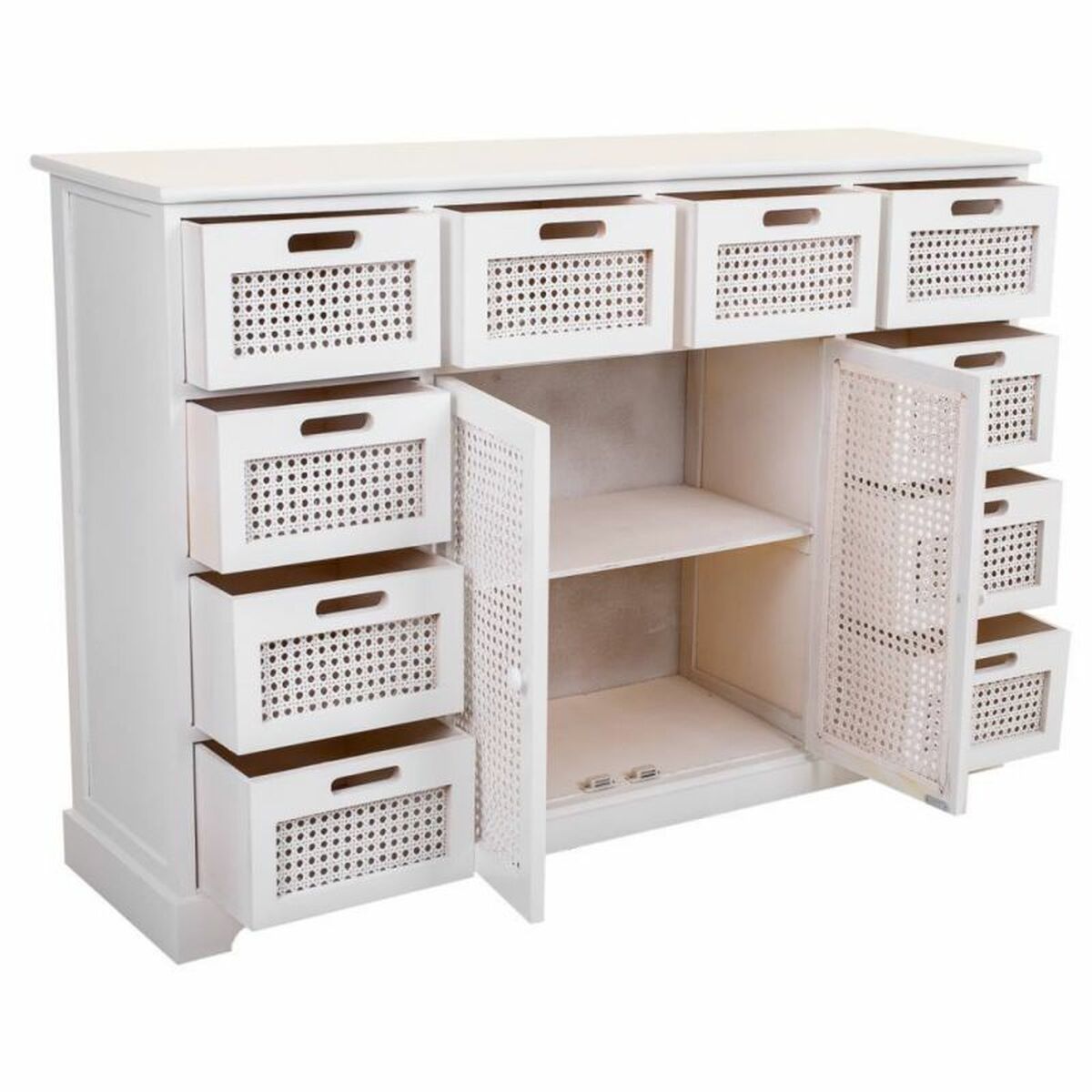 Skänk Alexandra House Living Vit Paulowniaträ Trä MDF 33 x 78 x 113 cm - 4