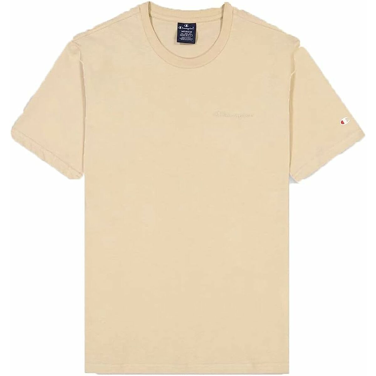 T-shirt med kortärm Herr Champion Crewneck Beige - 5
