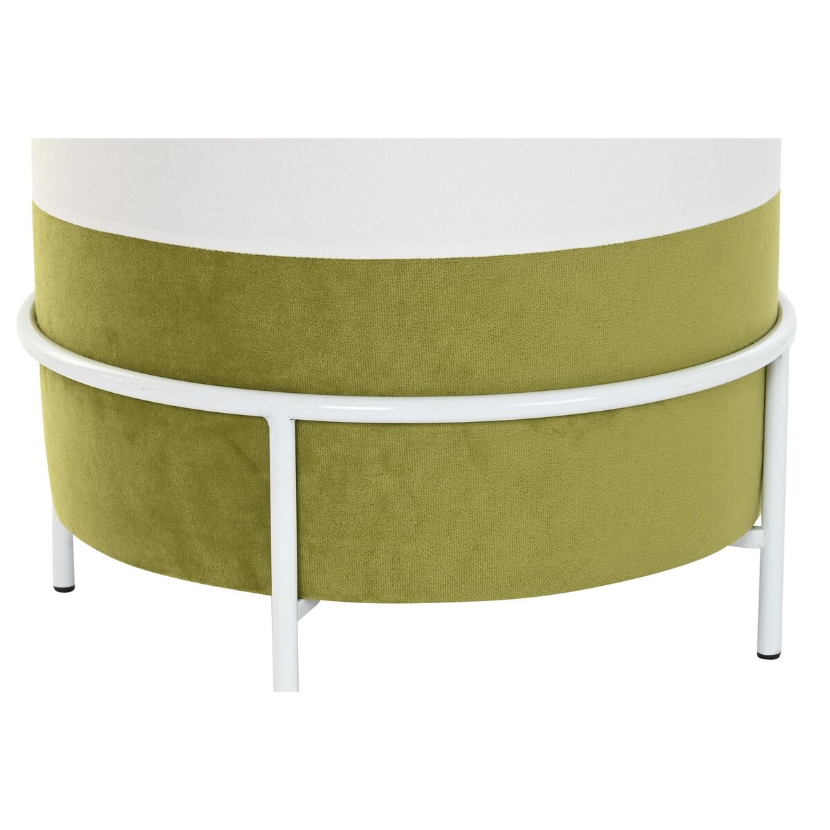 Fotpall DKD Home Decor Naturell Metall Vit Grön (40 x 40 x 40 cm) - 2