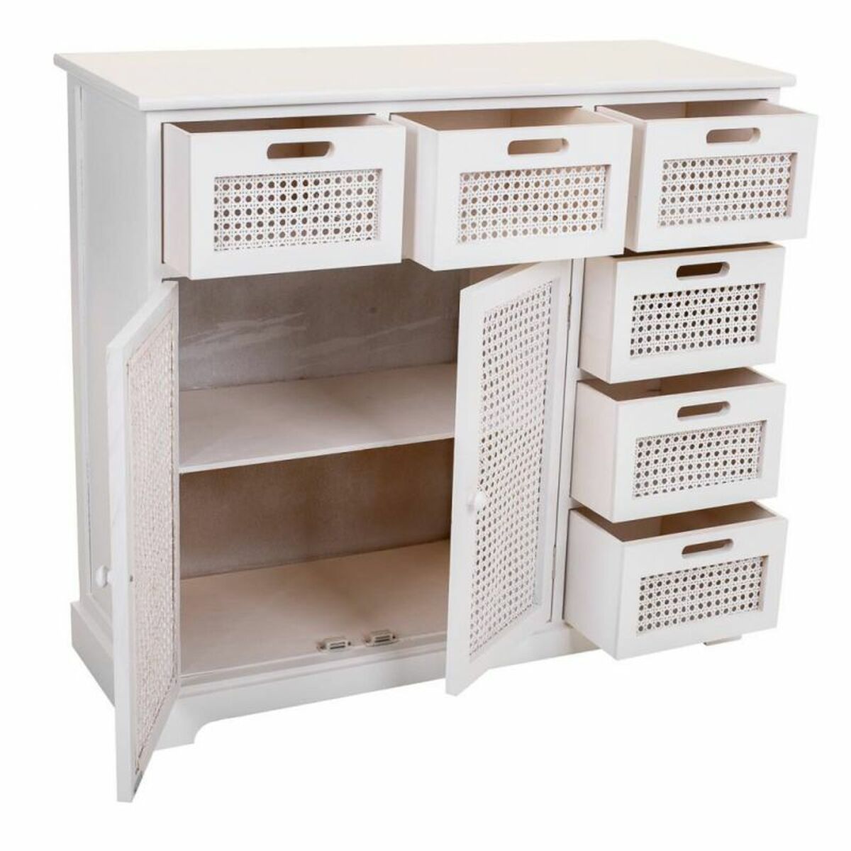 Skänk Alexandra House Living Vit Paulowniaträ Trä MDF 33 x 78 x 86 cm - 4