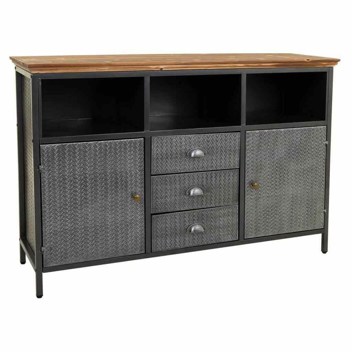 Skänk Alexandra House Living Brun Grå Trä Metall 36 x 82 x 121 cm