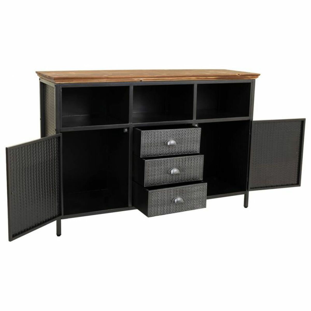 Skänk Alexandra House Living Brun Grå Trä Metall 36 x 82 x 121 cm - 3