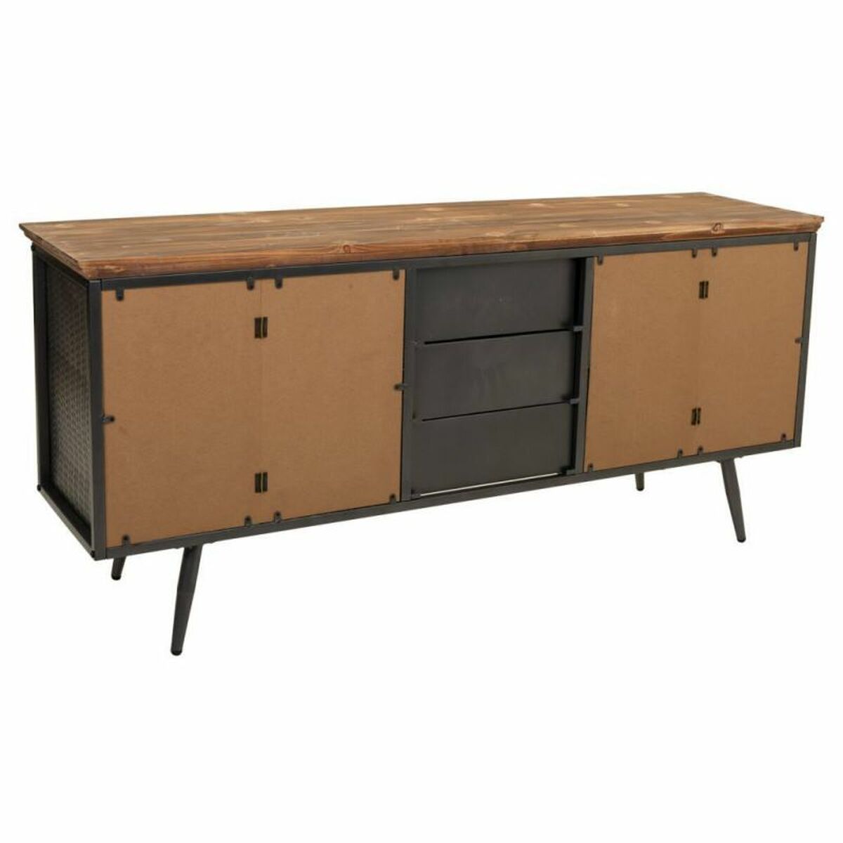 Skänk Alexandra House Living Brun Grå Trä Metall 42 x 74 x 164 cm - 4