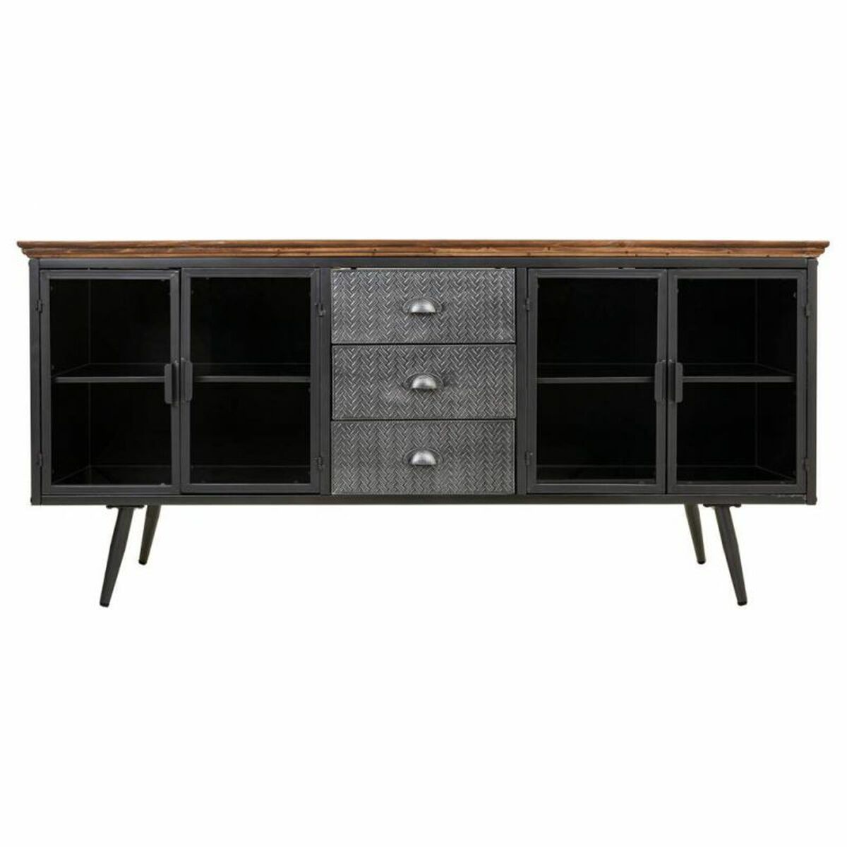 Skänk Alexandra House Living Brun Grå Trä Metall 42 x 74 x 164 cm - 5