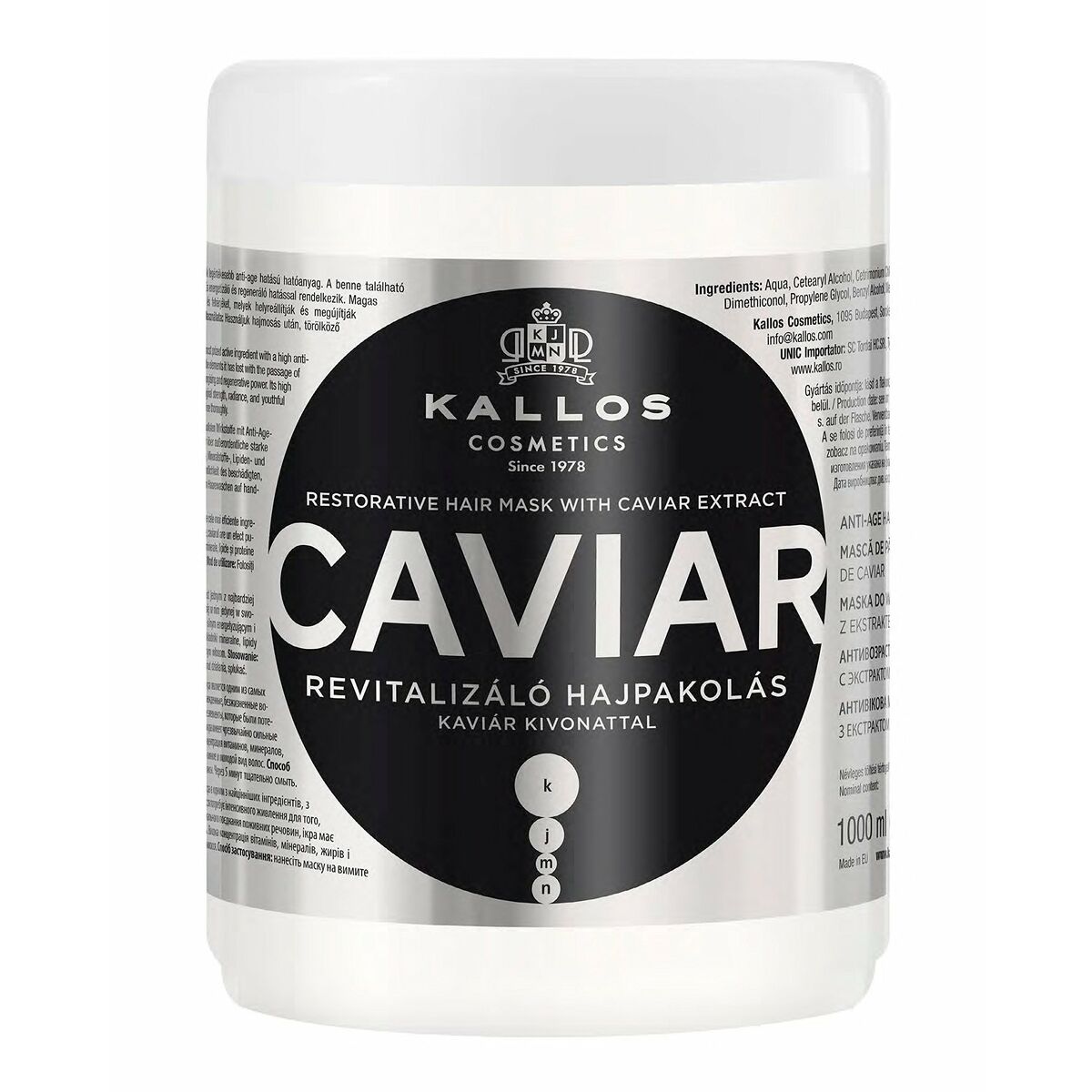 Stärkande hårinpackning Kallos Cosmetics Caviar 1 L