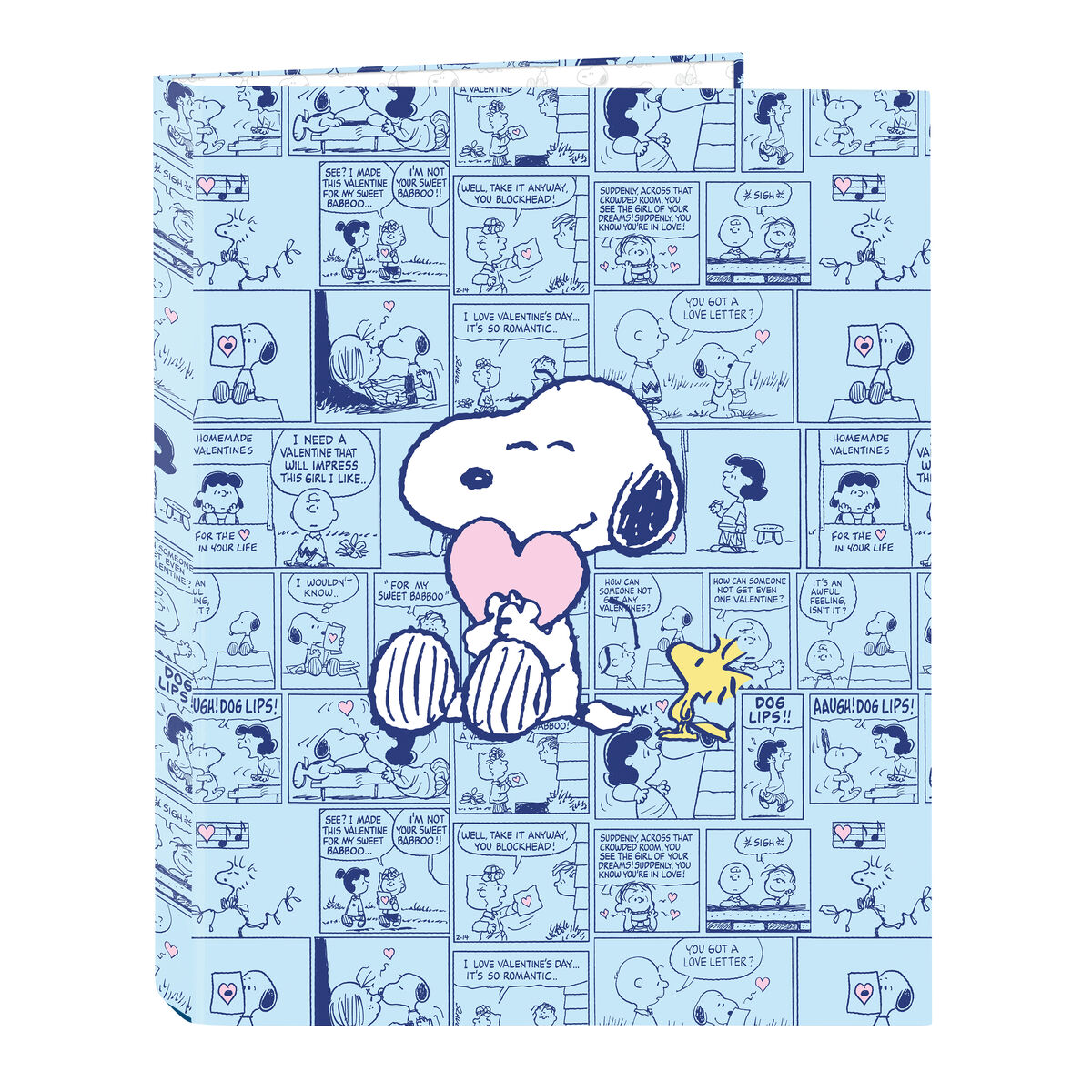 Ringpärm Snoopy Love Blå A4 26.5 x 33 x 4 cm
