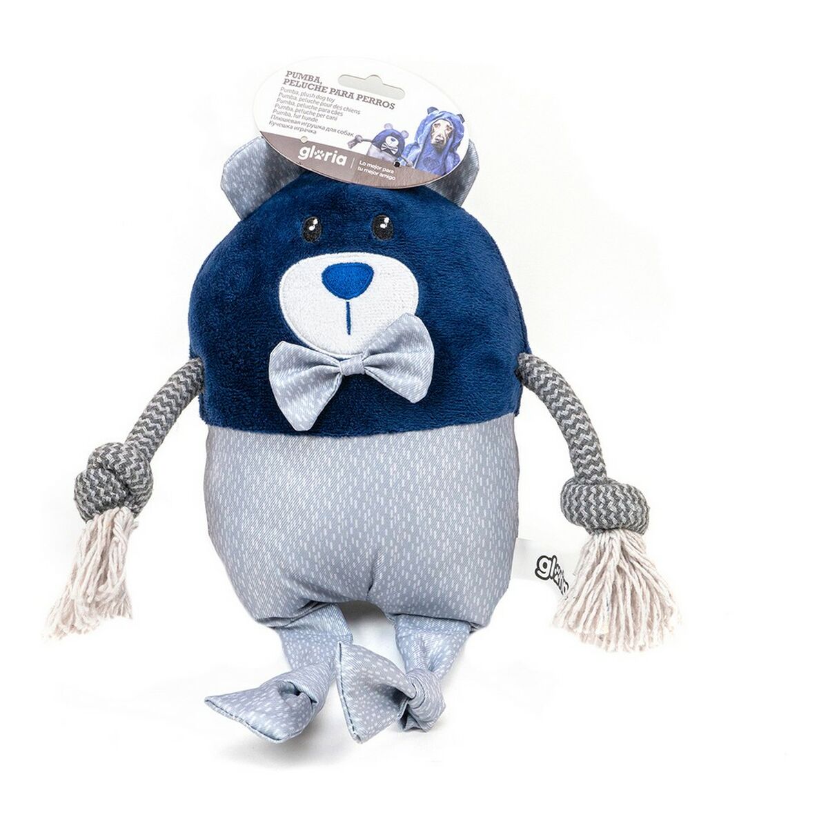 Mjuk leksak för hundar Gloria Pumba Blå Polyester polypropen Björn 23 x 16 cm - 18