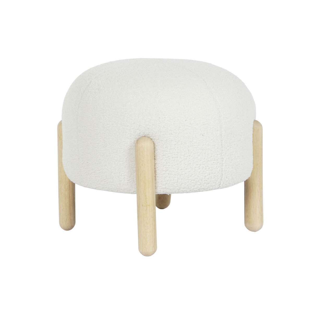 Fotpall DKD Home Decor 45 x 45 x 36 cm Trä Vit - 4