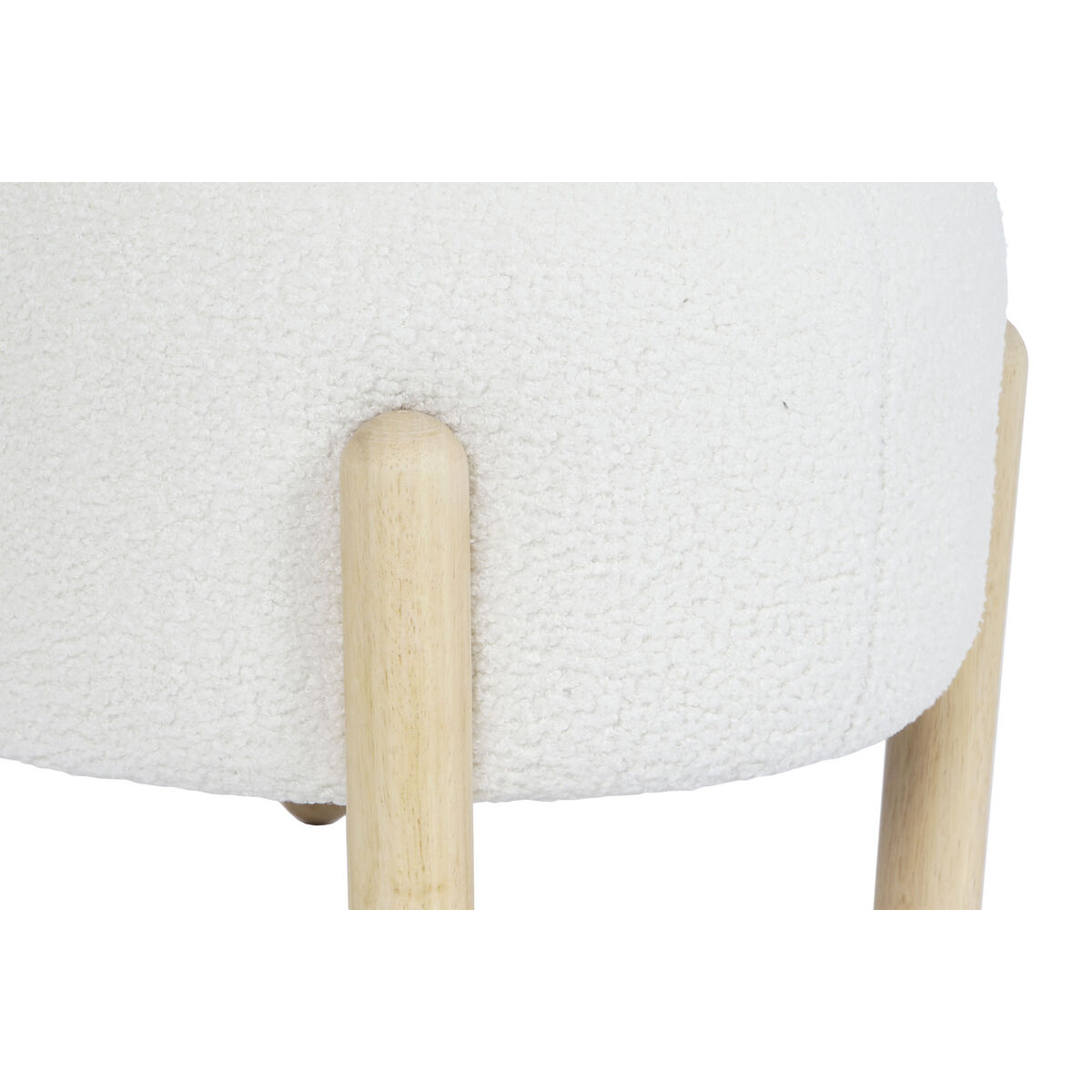 Fotpall DKD Home Decor 45 x 45 x 36 cm Trä Vit - 5