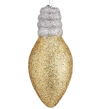 Julgranskula Lampa Gyllene Silvrig Plast 5 x 6 x 12 cm (12 antal)