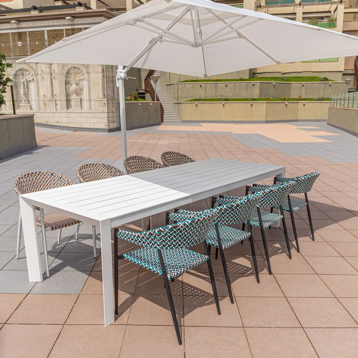 Matsalsbord Io Vit Aluminium 280 x 100 x 75 cm - 3