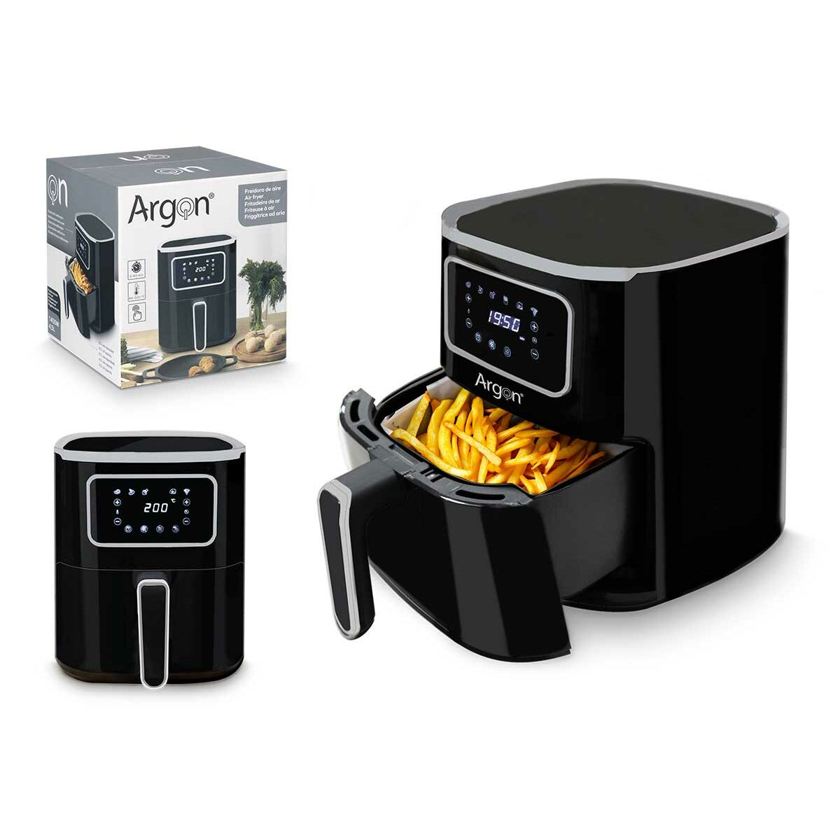 Luftfritös Argon Svart 1450 W 4,5 L