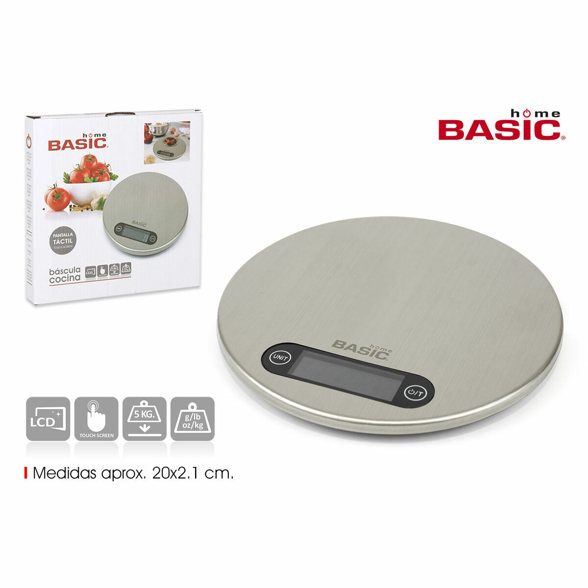 Köksvåg Basic Home Silvrig 20 x 2,1 cm (6 antal) - 2