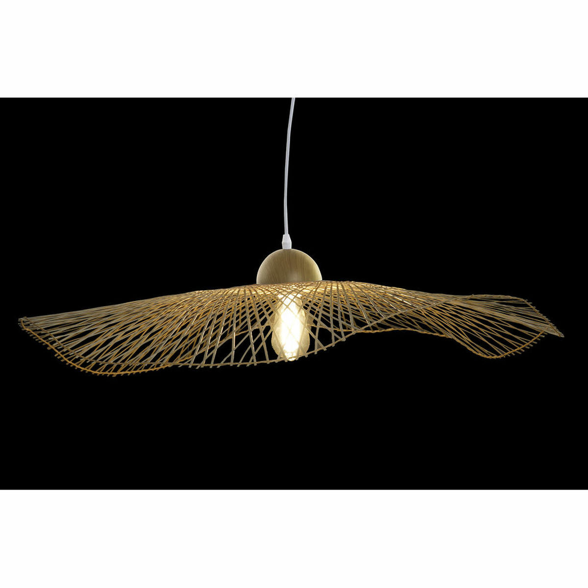 Taklampa DKD Home Decor Bambu Solhatt (88 x 88 x 17 cm) - 2