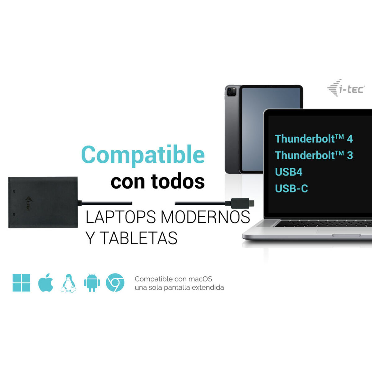 Thunderbolt till USB-C Adapter i-Tec C31DUAL4K60DP - 4