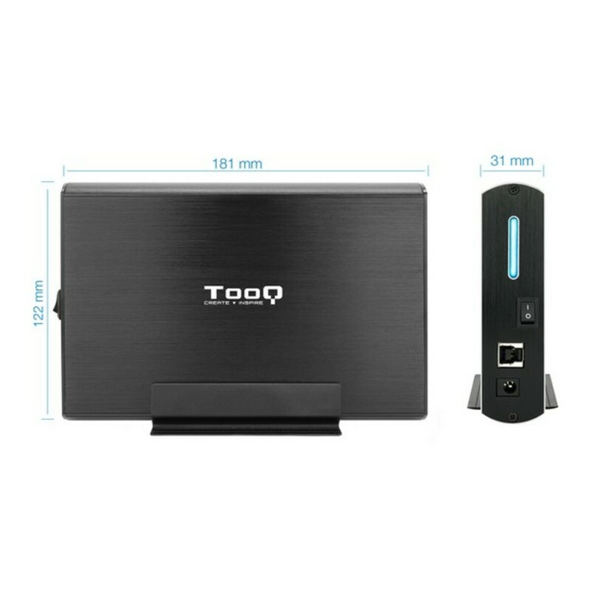 Hårddiskfodral TooQ TQE-3531B 3,5" USB 3.0 Svart 3,5" - 7