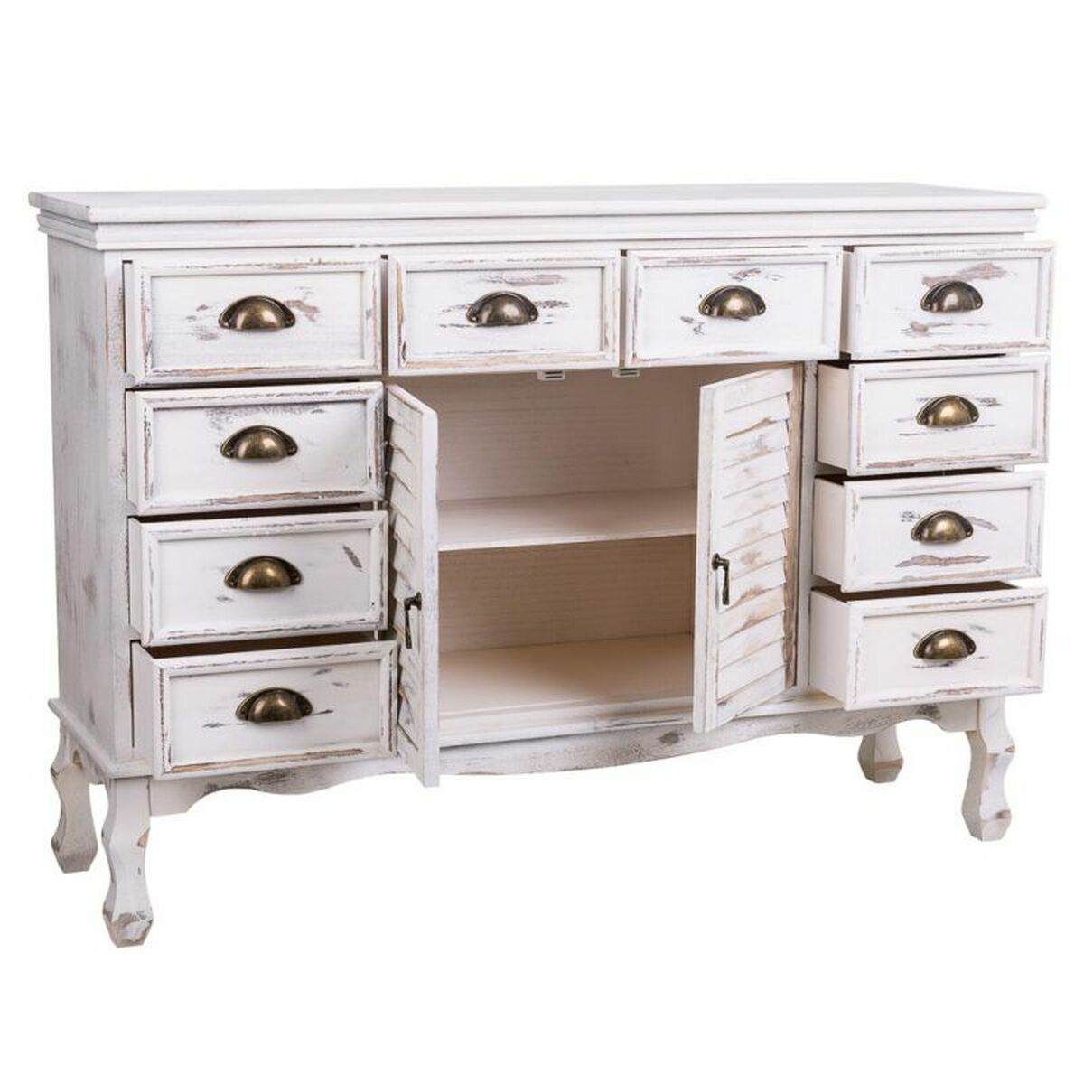 Skänk Alexandra House Living Vit Paulowniaträ 33 x 78 x 113 cm - 4