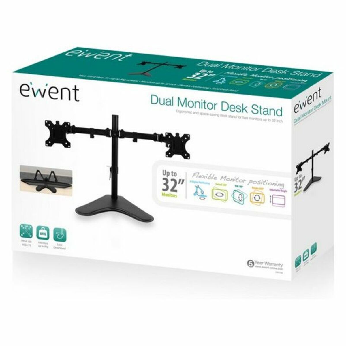 Stöd Ewent EW1536 13"-32" 2 x 8 kg Svart - 6
