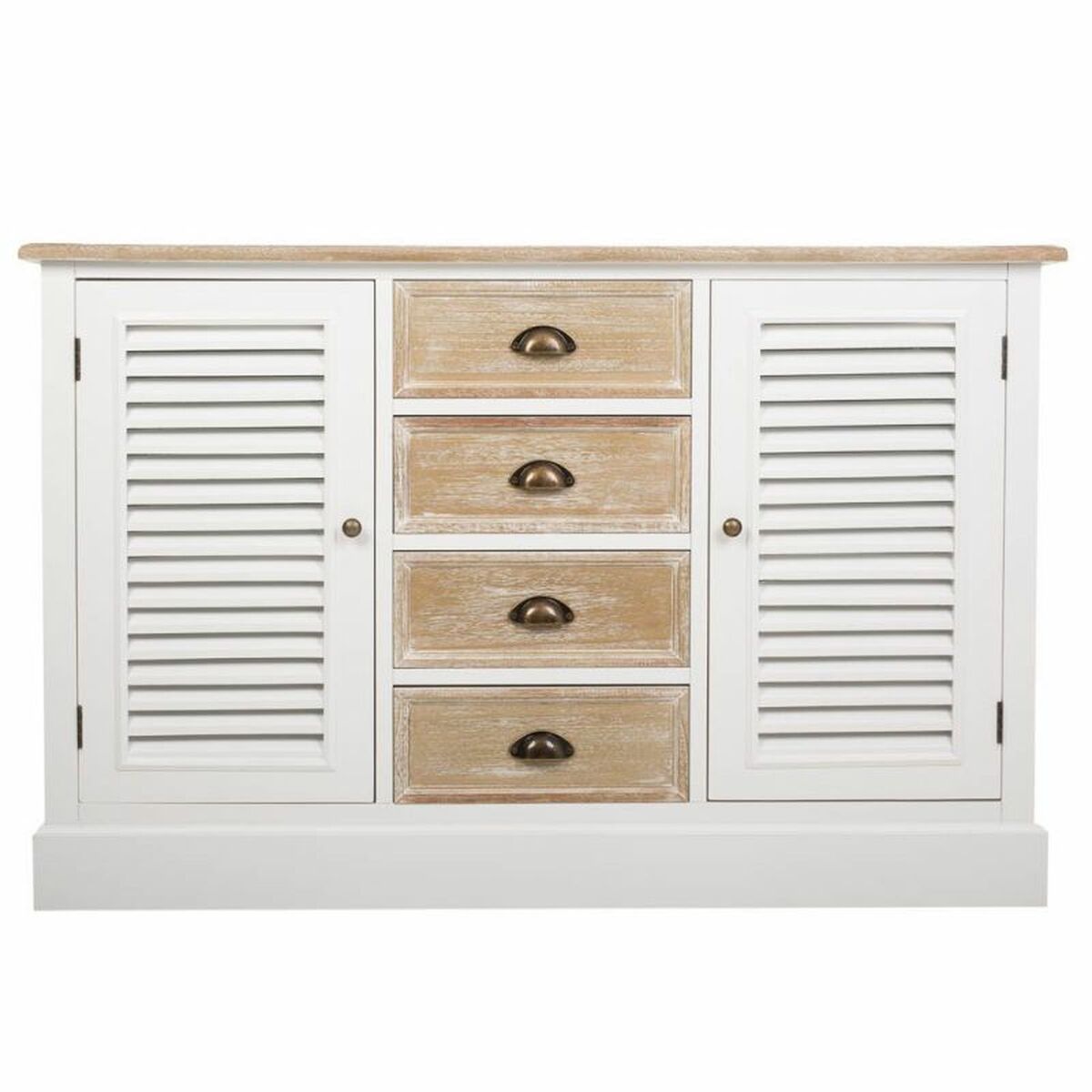 Skänk Alexandra House Living Vit Paulowniaträ Trä MDF 40 x 80 x 124 cm - 3
