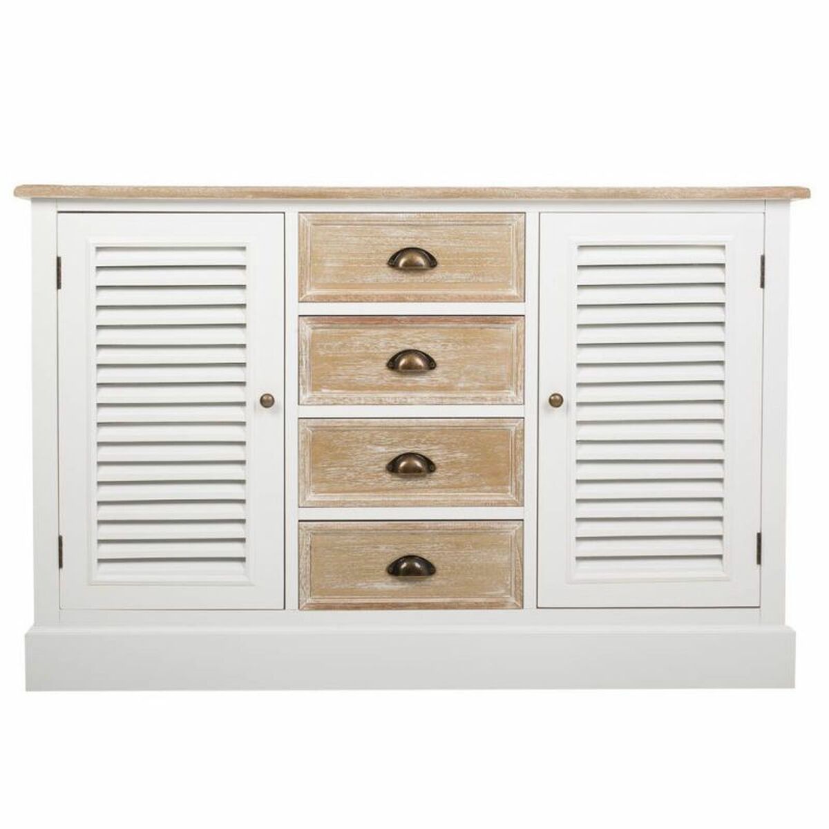 Skänk Alexandra House Living Vit Paulowniaträ Trä MDF 40 x 80 x 124 cm - 2