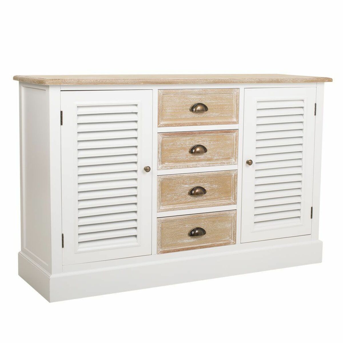 Skänk Alexandra House Living Vit Paulowniaträ Trä MDF 40 x 80 x 124 cm