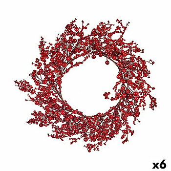 Julkrans Krist+ Röd Plast 48 x 10 x 48 cm (6 antal)