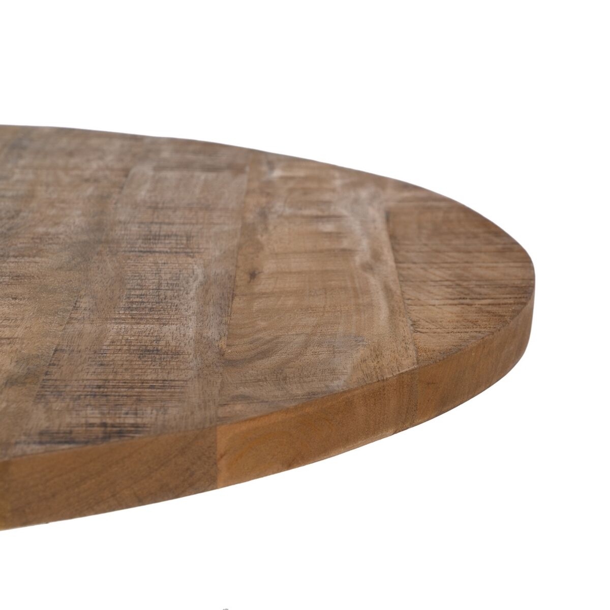 Bordsskiva Beige Mangoträ 80 x 80 x 3 cm Rund Oregelbunden - 5