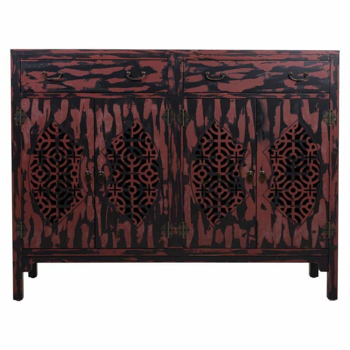 Skänk Alexandra House Living Röd Granträ Trä MDF 36 x 106 x 136 cm - 3