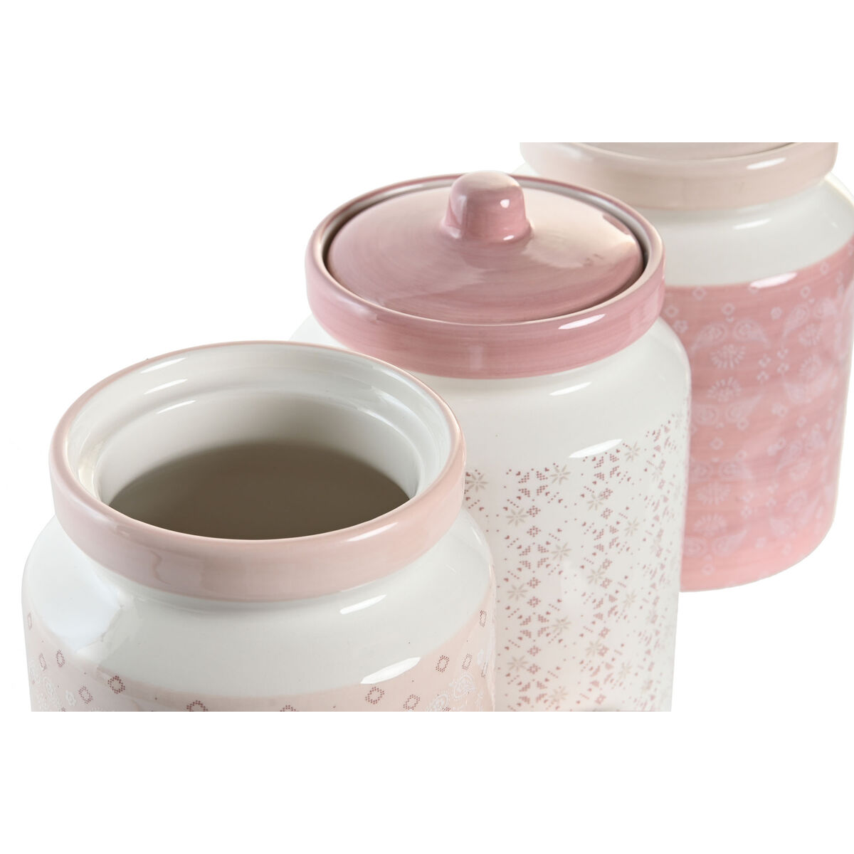 Burk DKD Home Decor 12 x 12 x 16 cm Rosa Vit Dolomite (3 antal) - 6