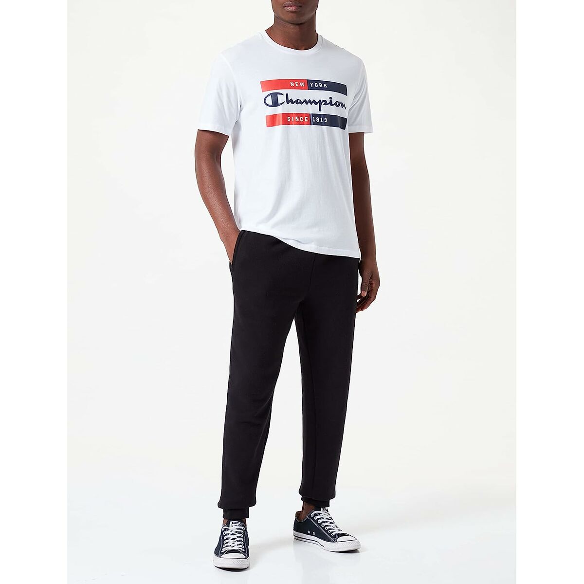T-shirt med kortärm Herr Champion Crewneck Vit - 3