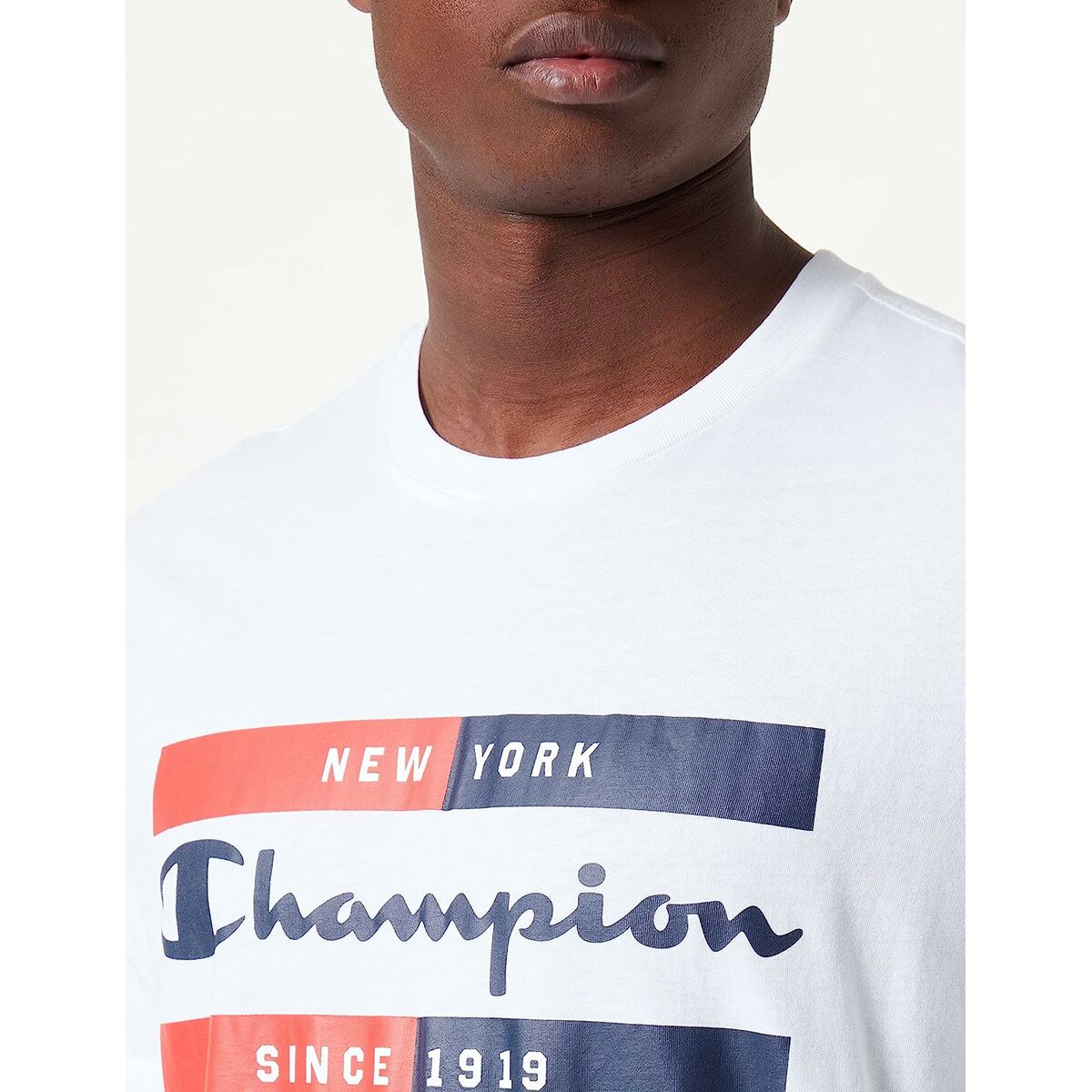 T-shirt med kortärm Herr Champion Crewneck Vit - 4