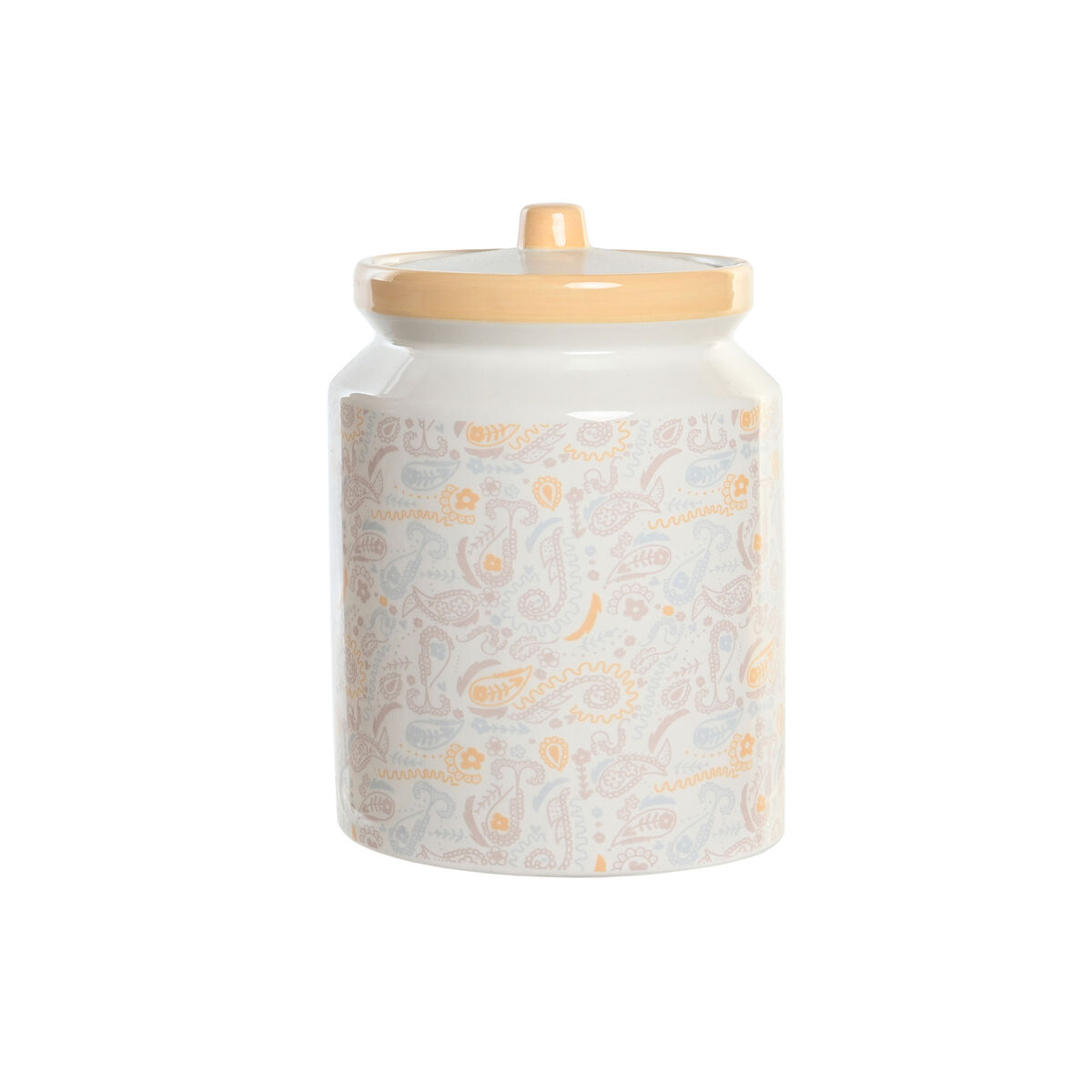 Burk DKD Home Decor 15 x 15 x 21 cm Vit Gul Dolomite Shabby Chic - 4