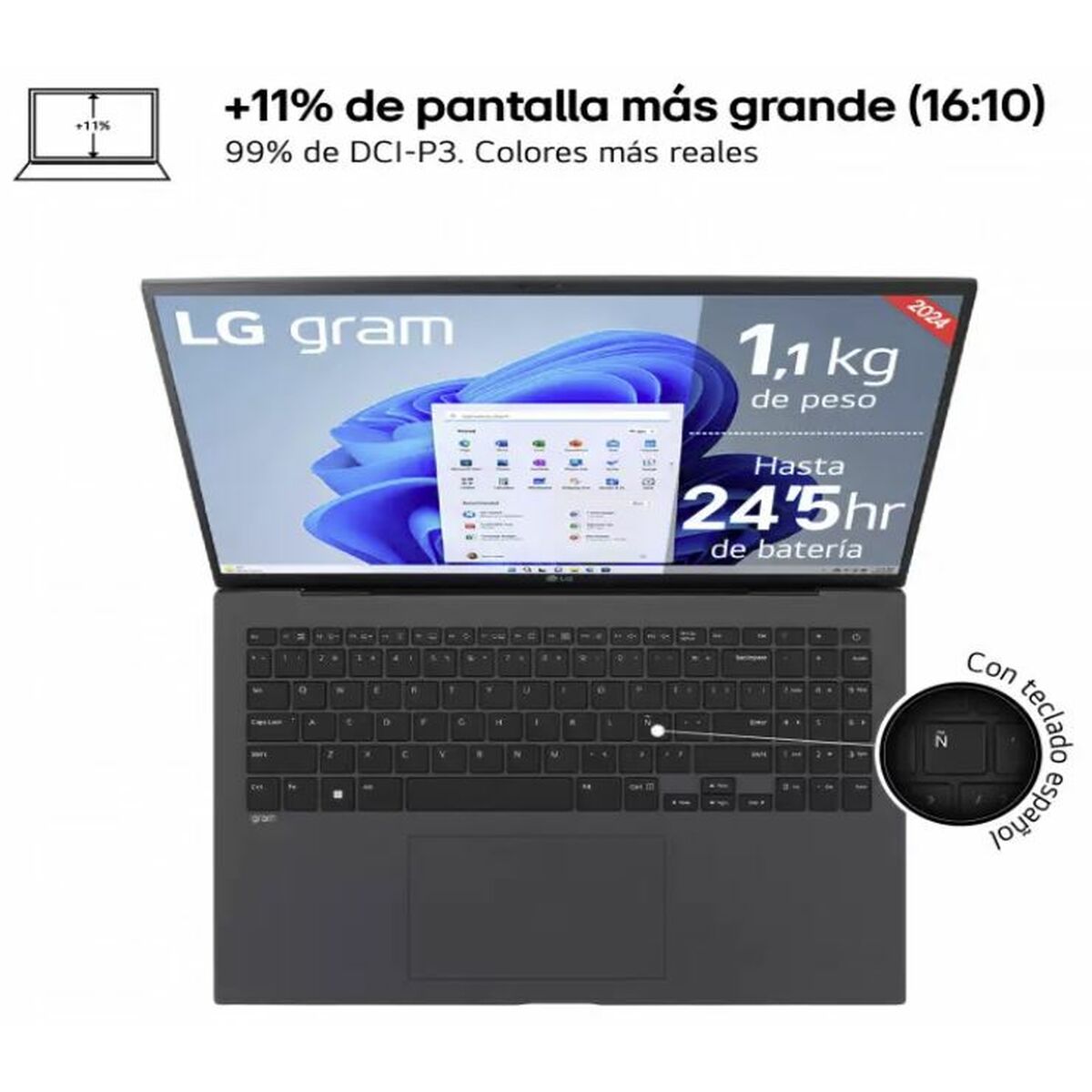 Bärbar dator LG Gram 16Z90S-G.AD7BB 16" Intel Core Ultra 7 155H 32 GB RAM 2 TB SSD - 2