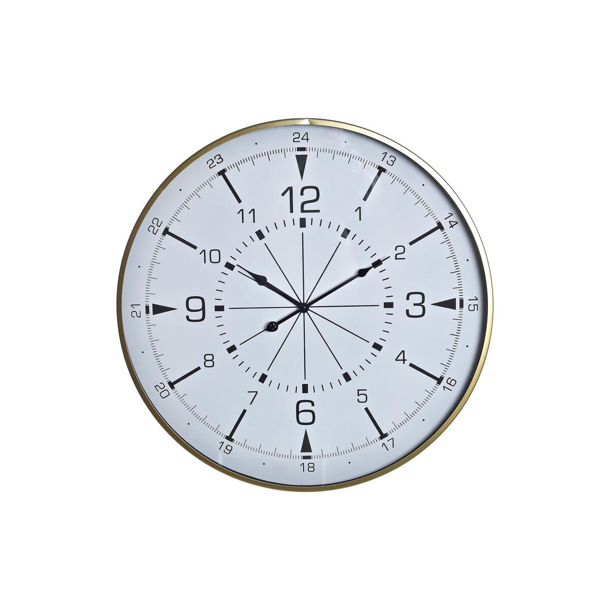 Väggklocka DKD Home Decor Glas Gyllene Metall Vit Kompass (60 x 3 x 60 cm) - 4
