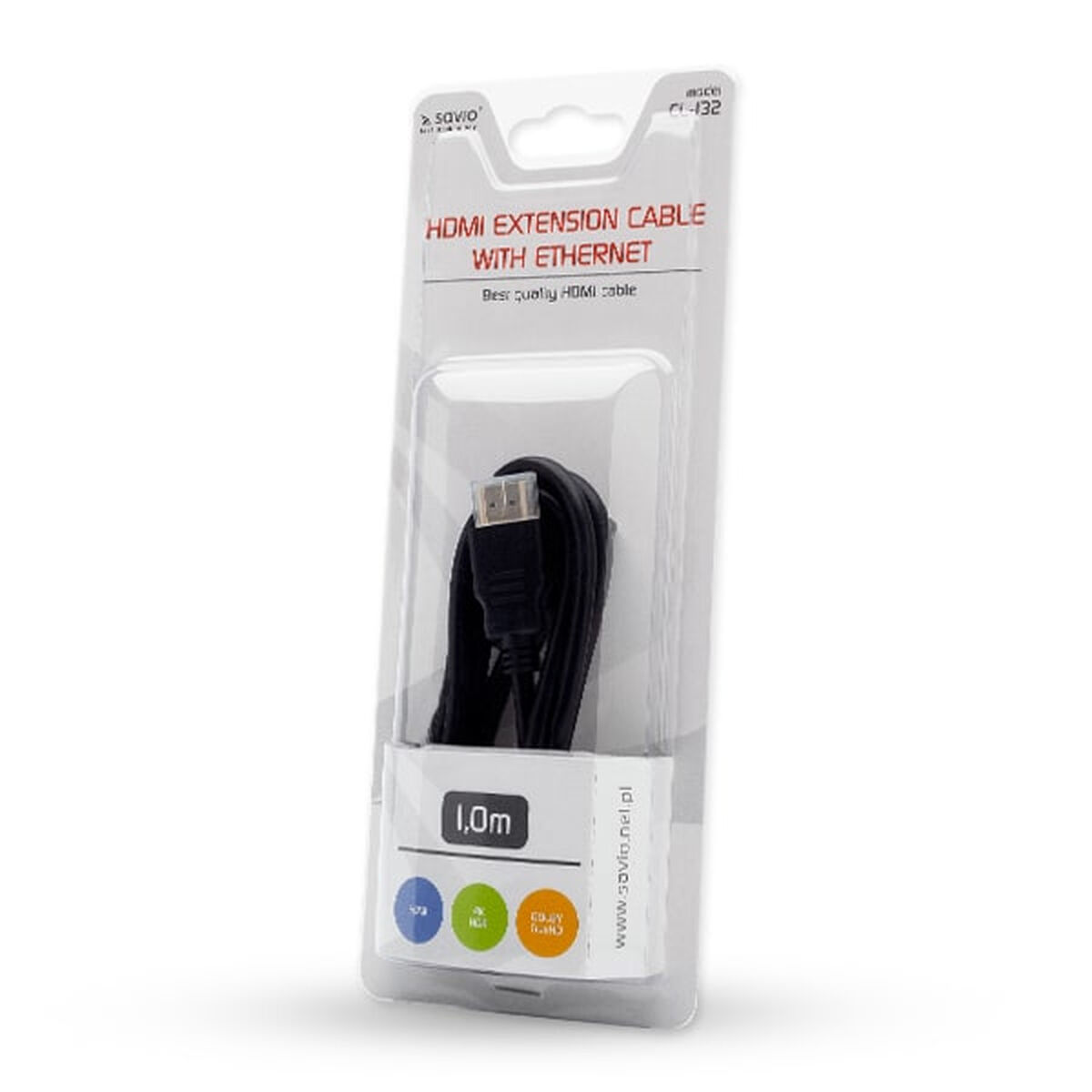 Kabel HDMI till -HDMI Savio CL-132 Svart 1 m - 2