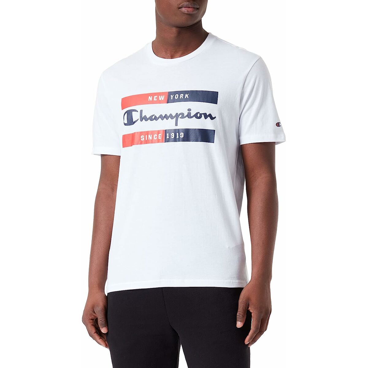 T-shirt med kortärm Herr Champion Crewneck Vit - 2