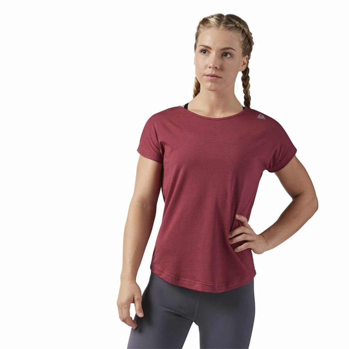 T-shirt med kortärm Dam Reebok Work Mesh Mörkröd - 10