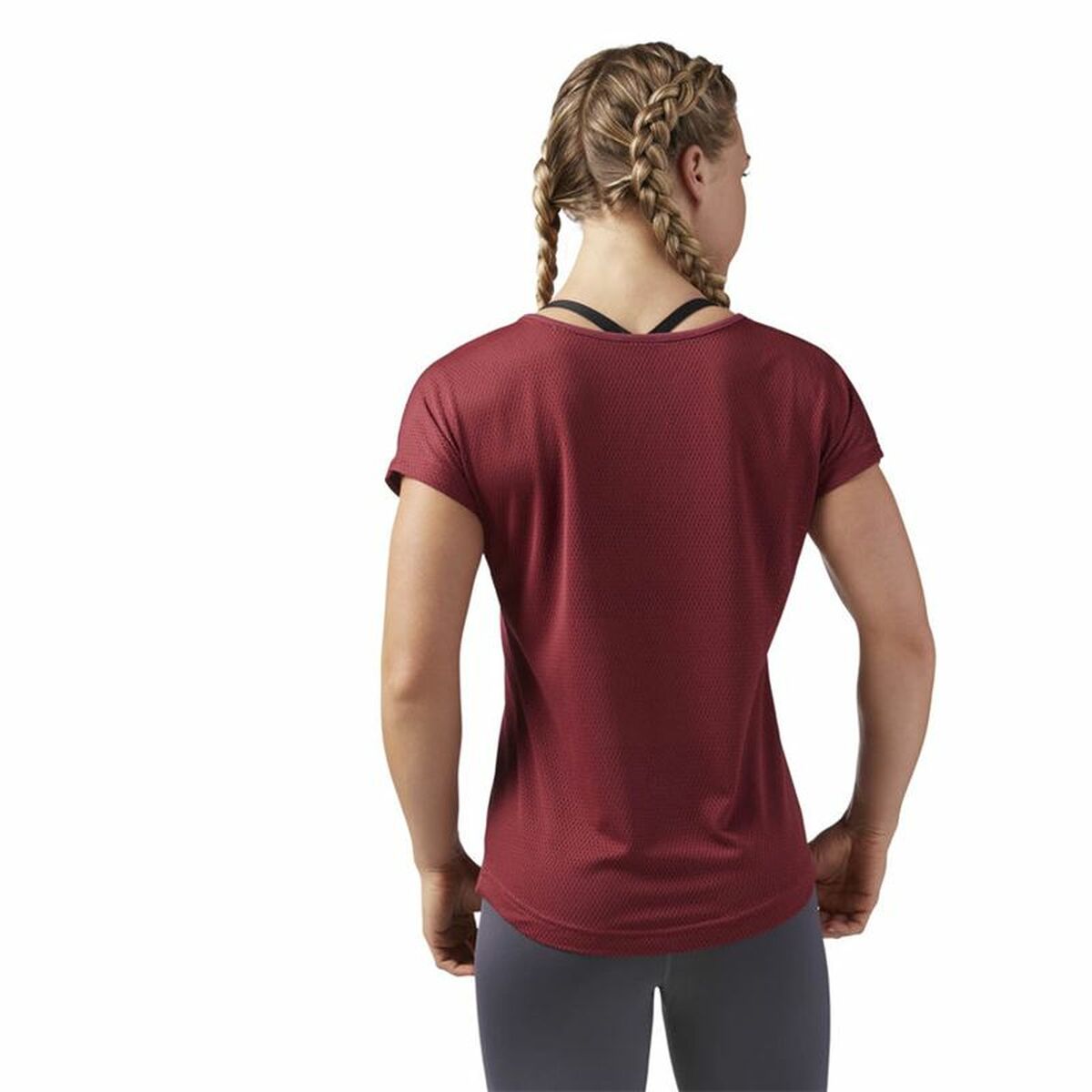 T-shirt med kortärm Dam Reebok Work Mesh Mörkröd - 8