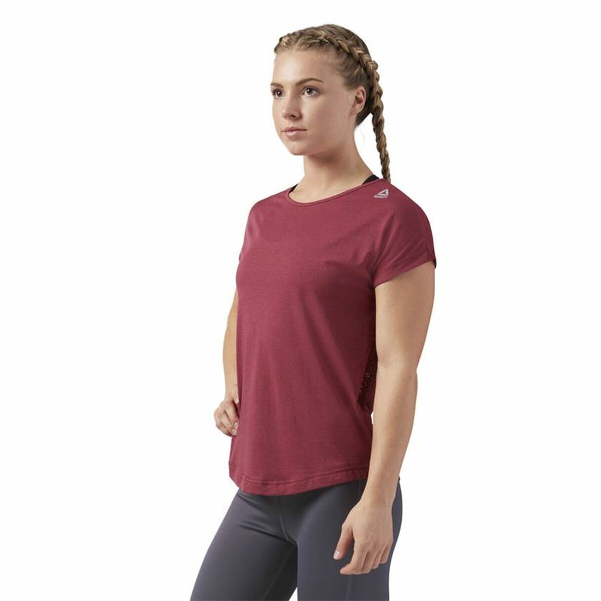 T-shirt med kortärm Dam Reebok Work Mesh Mörkröd - 9