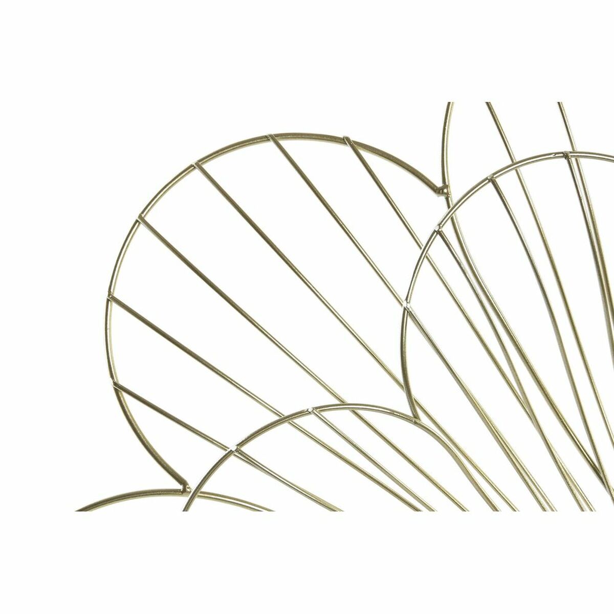 Väggklocka DKD Home Decor Blomster Gyllene Metall (57 x 4 x 57 cm) - 2