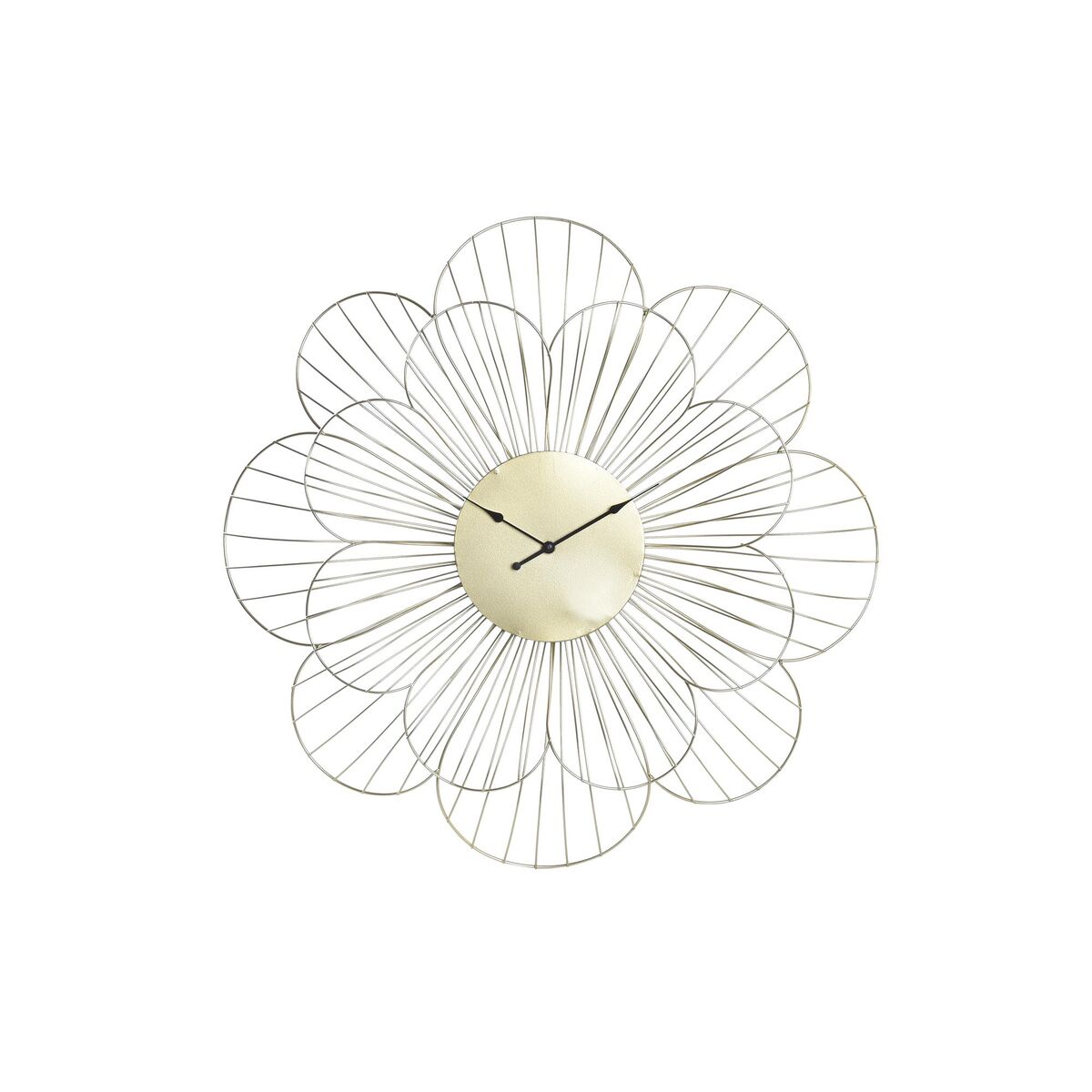 Väggklocka DKD Home Decor Blomster Gyllene Metall (57 x 4 x 57 cm) - 4