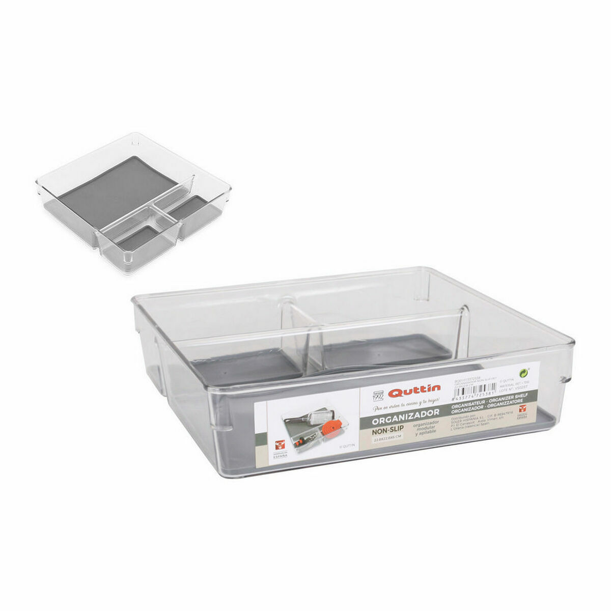 Organiserare Quttin Non-Slip 22,8 x 22,8 x 6 cm (22,8 x 22,8 cm) - 2