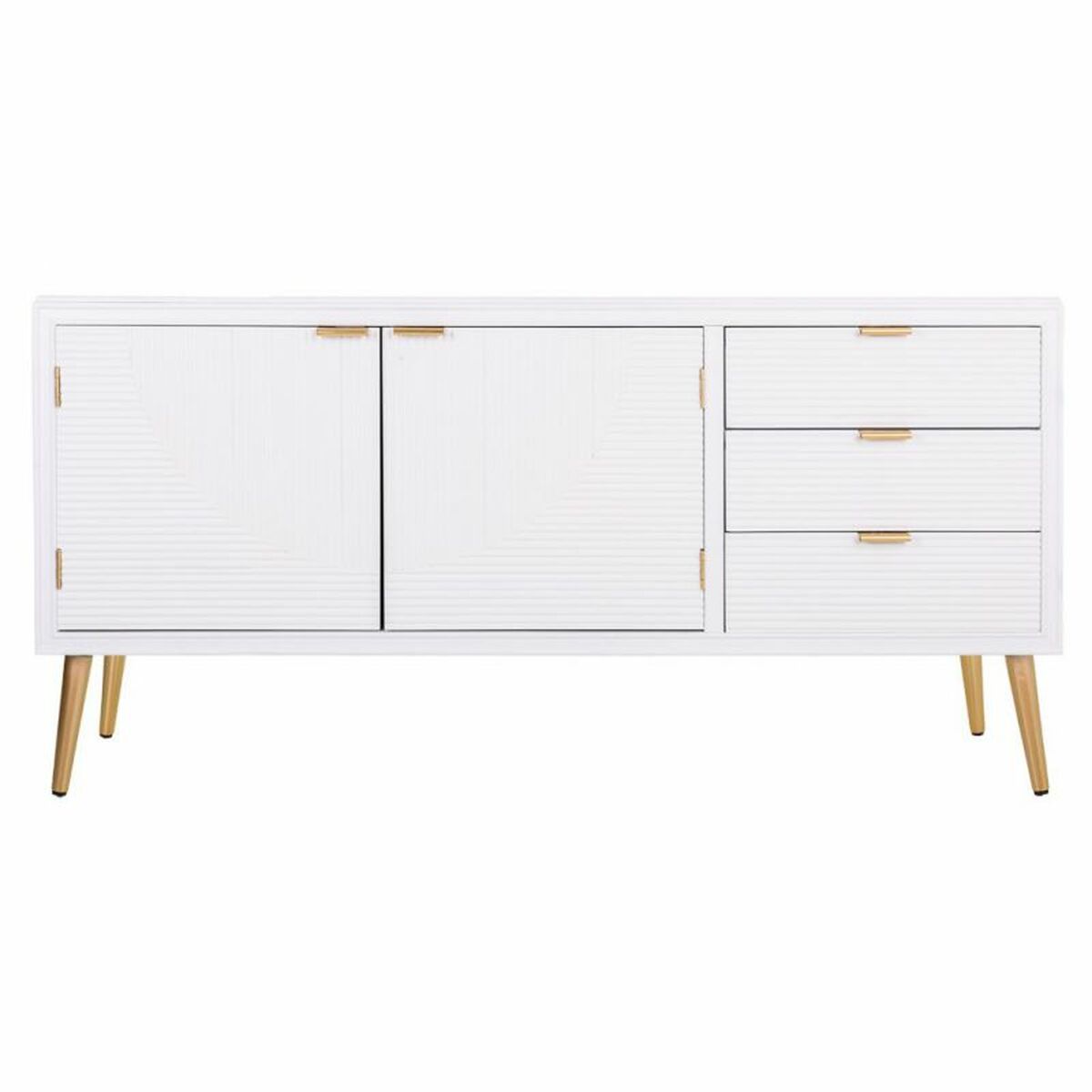 Skänk Alexandra House Living Vit Gyllene Trä MDF 42 x 71 x 145 cm - 2