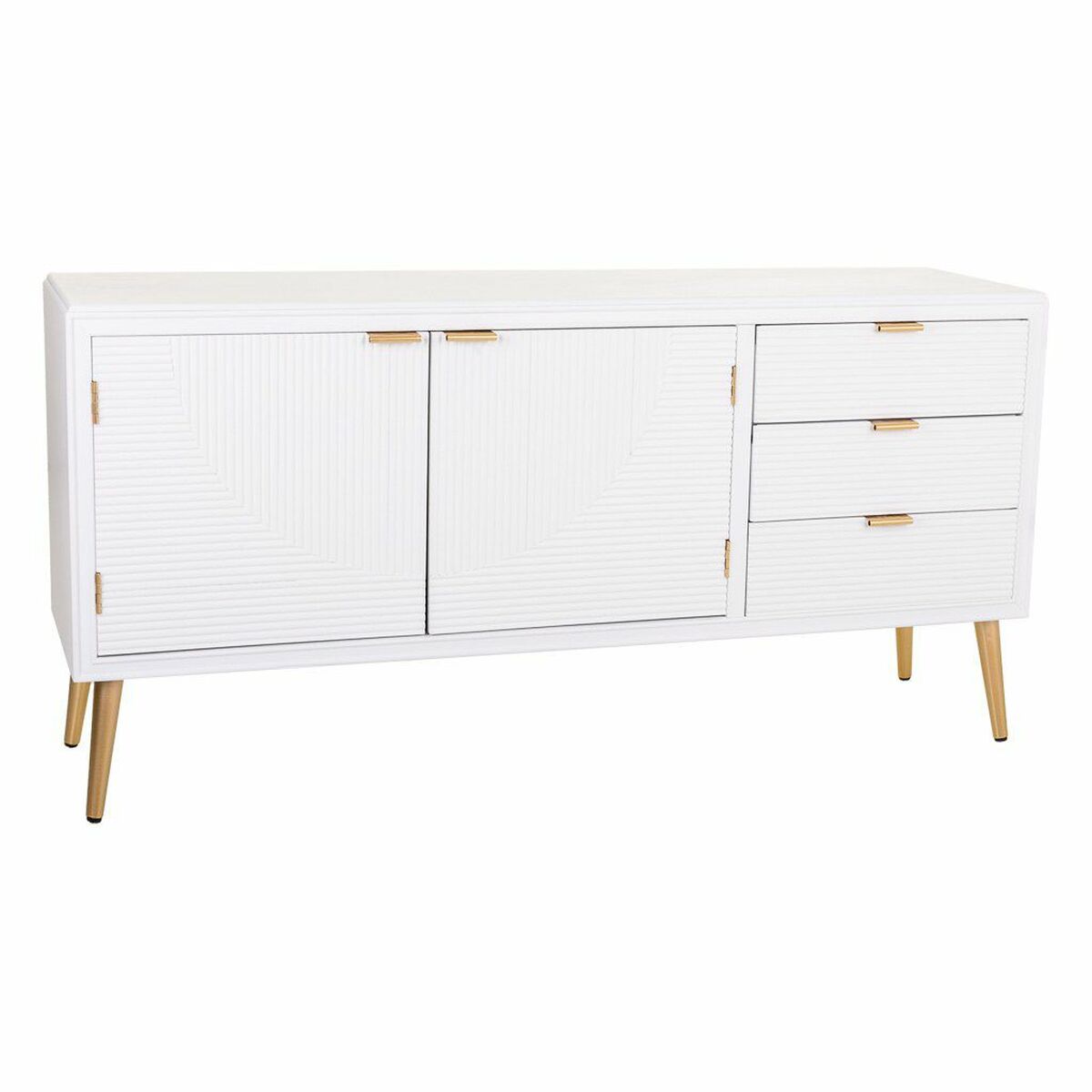 Skänk Alexandra House Living Vit Gyllene Trä MDF 42 x 71 x 145 cm
