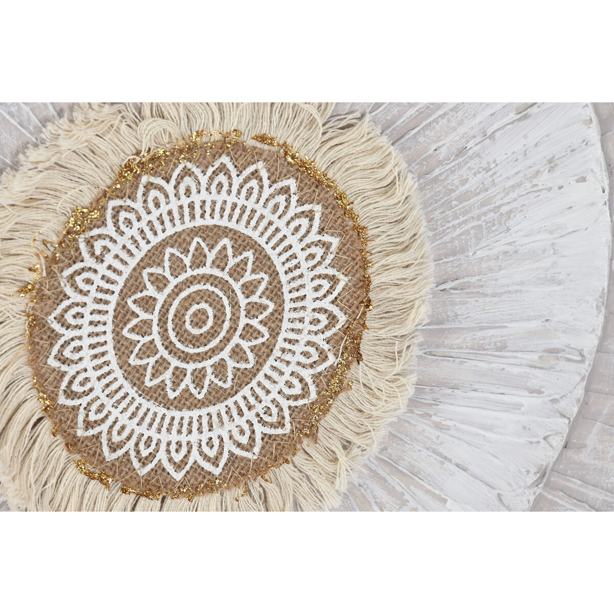 Tavla Home ESPRIT Vit Beige Cirklar Skandinavisk 80 x 3 x 80 cm (2 antal) - 3