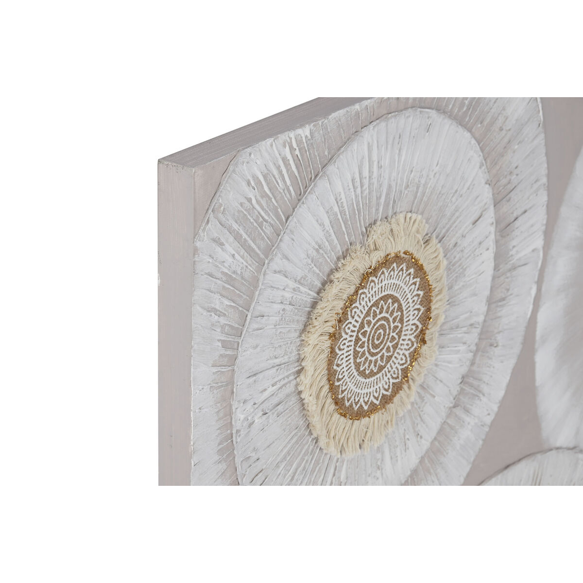 Tavla Home ESPRIT Vit Beige Cirklar Skandinavisk 80 x 3 x 80 cm (2 antal) - 2