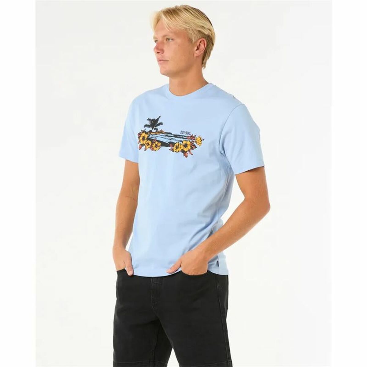 T-shirt med kortärm Herr Rip Curl Surf Paradise Blå - 2