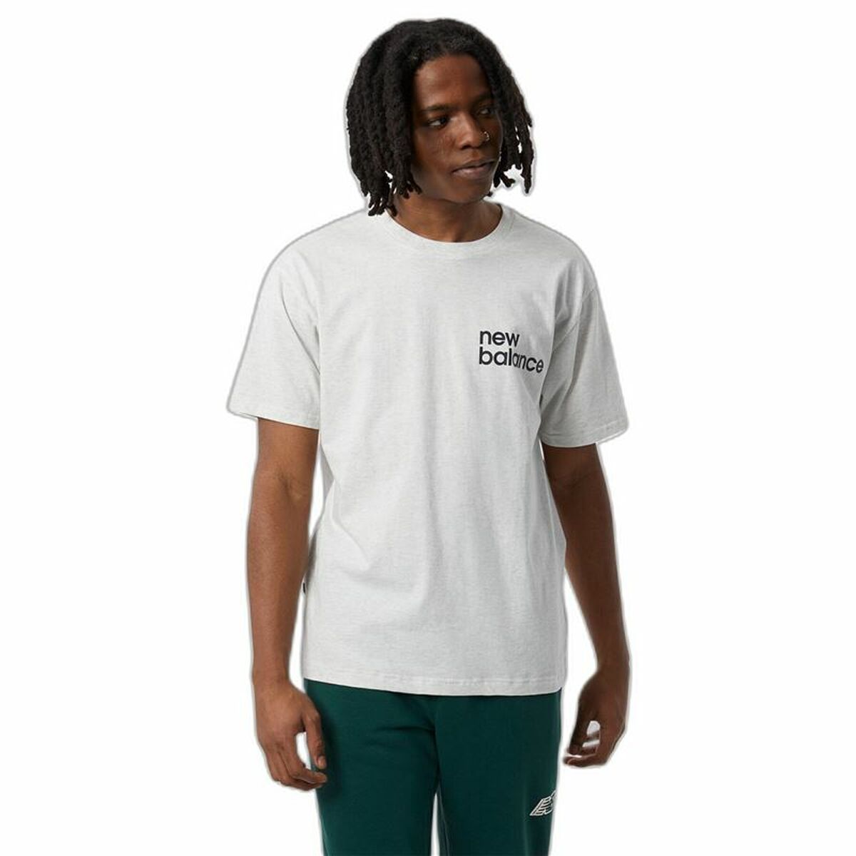 T-shirt med kortärm Herr New Balance Nb Essentials Graphic 1 Sah Vit - 2