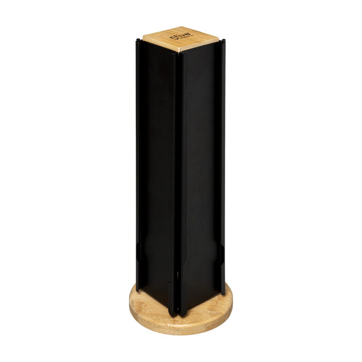 Ställ för 24 kaffekapslar Secret de Gourmet Noir Kitchen Svart Metall Bambu (11,5 x 11,5 x 35 cm) - 3